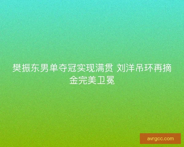 樊振东男单夺冠实现满贯 刘洋吊环再摘金完美卫冕