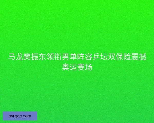 马龙樊振东领衔男单阵容乒坛双保险震撼奥运赛场 马龙樊振东领衔男单阵容乒坛双保险震撼奥运赛场